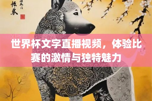 世界杯文字直播视频，体验比赛的激情与独特魅力