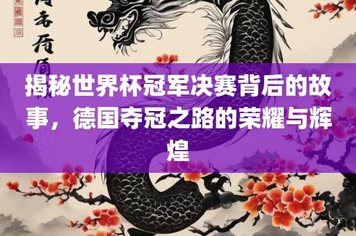 揭秘世界杯冠军决赛背后的故事，德国夺冠之路的荣耀与辉煌