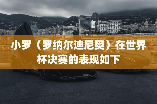 小罗（罗纳尔迪尼奥）在世界杯决赛的表现如下