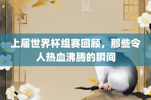 上届世界杯组赛回顾，那些令人热血沸腾的瞬间
