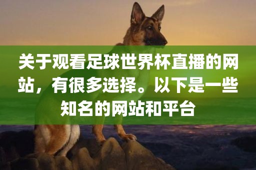 关于观看足球世界杯直播的网站，有很多选择。以下是一些知名的网站和平台