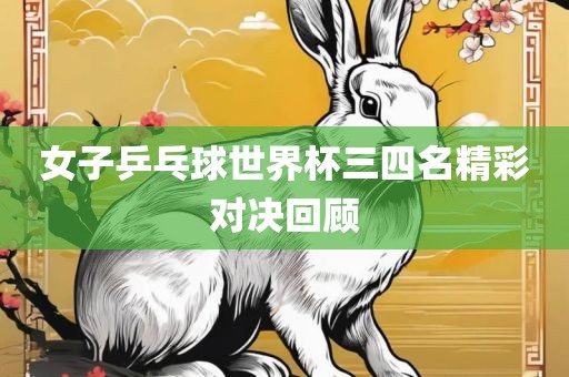 女子乒乓球世界杯三四名精彩对决回顾