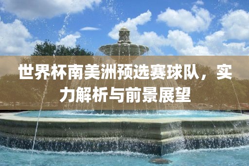 世界杯南美洲预选赛球队，实力解析与前景展望