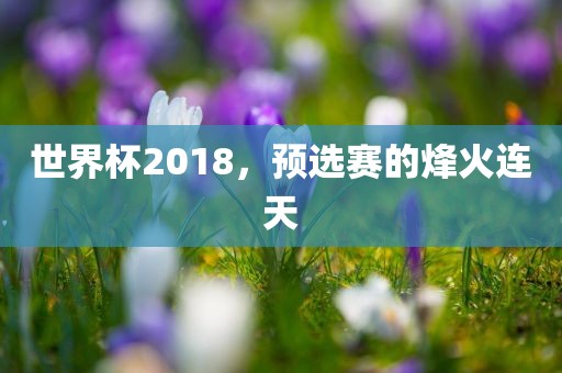 世界杯2018，预选赛的烽火连天