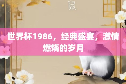 世界杯1986，经典盛宴，激情燃烧的岁月