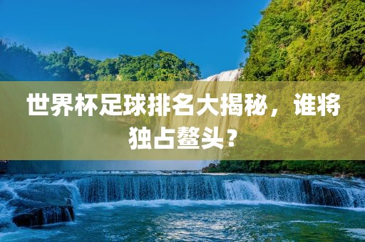 世界杯足球排名大揭秘，谁将独占鳌头？江门市永晋源无纺布有限公司