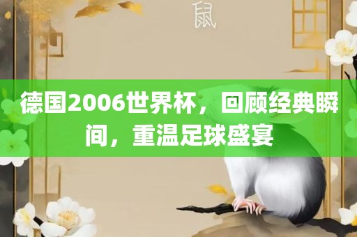 德国2006世界杯，回顾经典瞬间，重温足球盛宴