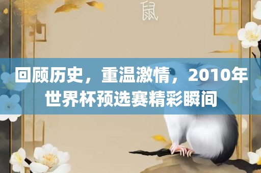 回顾历史，重温激情，2010年世界杯预选赛精彩瞬间