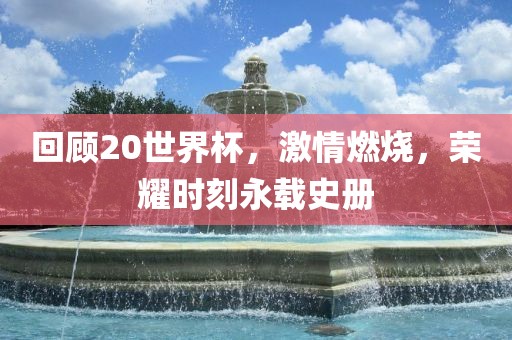 回顾20世界杯，激情燃烧，荣耀时刻永载史册江门市永晋源无纺布有限公司