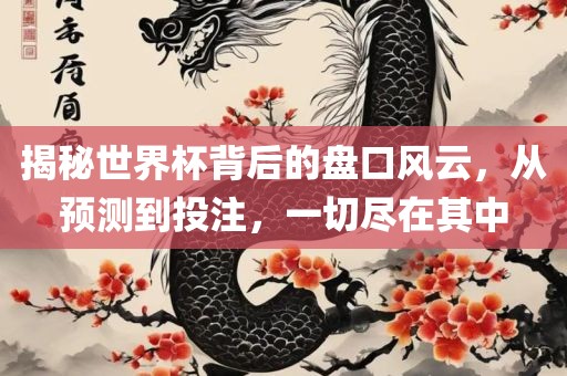 揭秘世界杯背后的盘口风云，从预测到投注，一切尽在其中