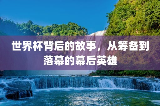 世界杯背后的故事，从筹备到落幕的幕后英雄江门市永晋源无纺布有限公司