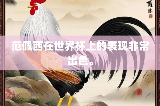 范佩西在世界杯上的表现非常出色。