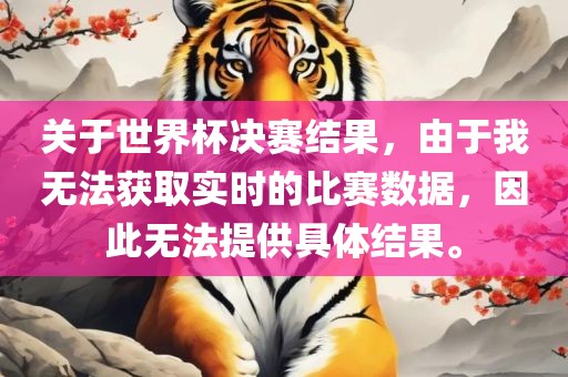 关于世界杯决赛结果，由于我无法获取实时的比赛数据，因此无法提供具体结果。