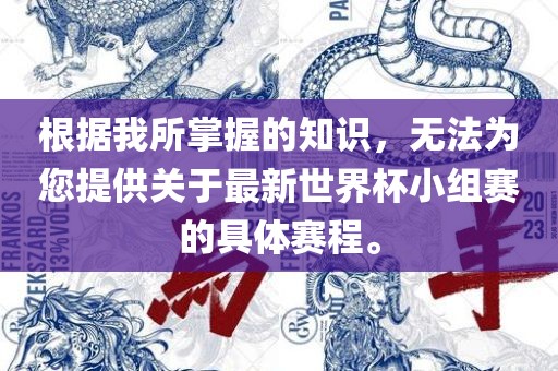 根据我所掌握的知识，无法为您提供关于最新世界杯小组赛的具体赛程。