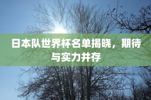 日本队世界杯名单揭晓，期待与实力并存