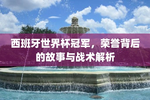 西班牙世界杯冠军，荣誉背后的故事与战术解析江门市永晋源无纺布有限公司