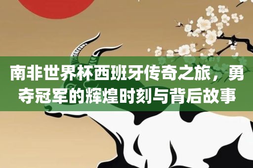 南非世界杯西班牙传奇之旅，勇夺冠军的辉煌时刻与背后故事