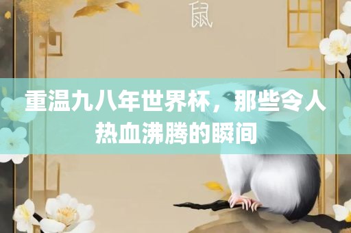 重温九八年世界杯，那些令人热血沸腾的瞬间江门市永晋源无纺布有限公司