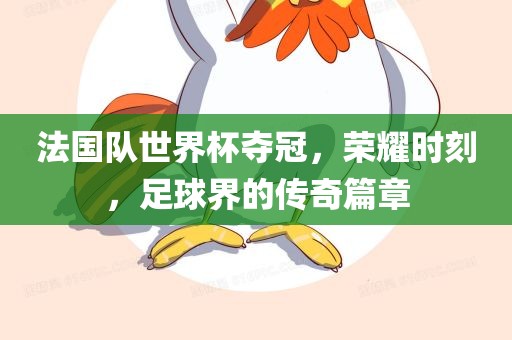 法国队世界杯夺冠，荣耀时刻，足球界的传奇篇章