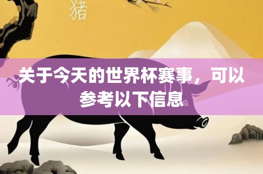 关于今天的世界杯赛事，可以参考以下信息江门市永晋源无纺布有限公司
