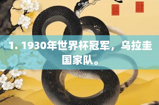 1. 1930年世界杯冠军，乌拉圭国家队。