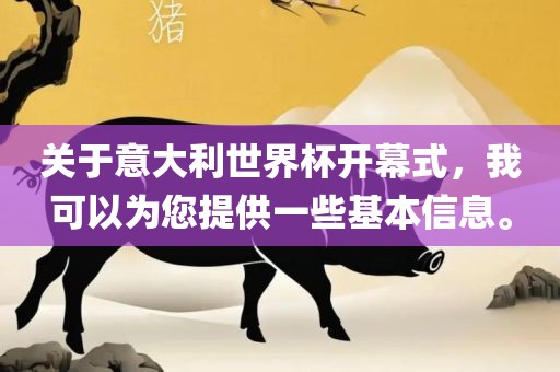 关于意大利世界杯开幕式，我可以为您提供一些基本信息。江门市永晋源无纺布有限公司