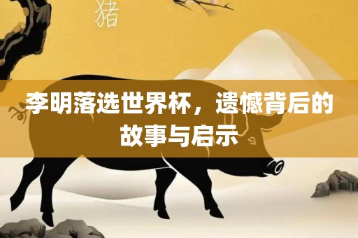 李明落选世界杯，遗憾背后的故事与启示江门市永晋源无纺布有限公司