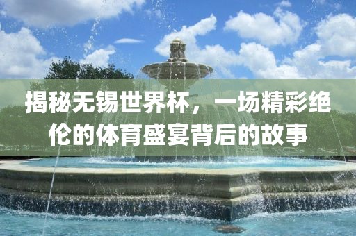 揭秘无锡世界杯，一场精彩绝伦的体育盛宴背后的故事