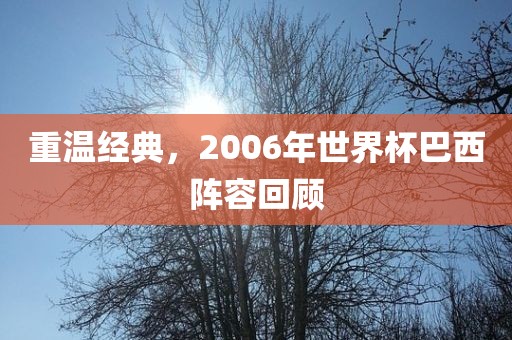 重温经典，2006年世界杯巴西阵容回顾