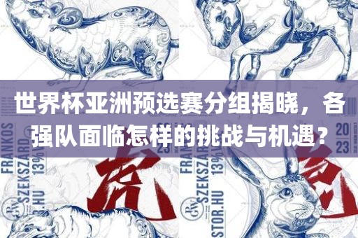 世界杯亚洲预选赛分组揭晓，各强队面临怎样的挑战与机遇？