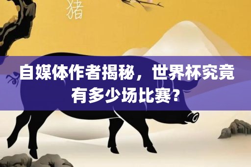 自媒体作者揭秘，世界杯究竟有多少场比赛？