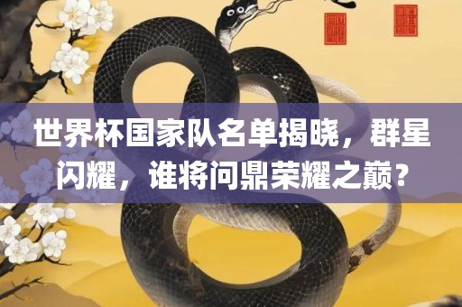 世界杯国家队名单揭晓，群星闪耀，谁将问鼎荣耀之巅？江门市永晋源无纺布有限公司