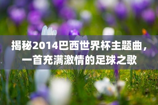 揭秘2014巴西世界杯主题曲，一首充满激情的足球之歌