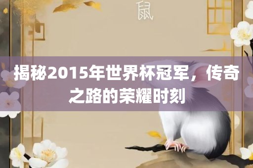 揭秘2015年世界杯冠军，传奇之路的荣耀时刻