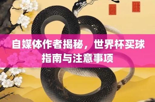 自媒体作者揭秘，世界杯买球指南与注意事项