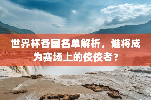 世界杯各国名单解析，谁将成为赛场上的佼佼者？江门市永晋源无纺布有限公司