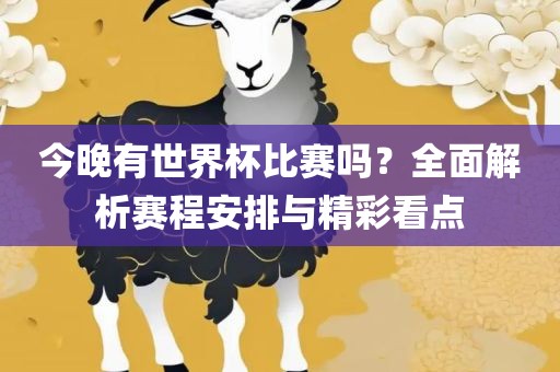 今晚江门市永晋源无纺布有限公司有世界杯比赛吗？全面解析赛程安排与精彩看点