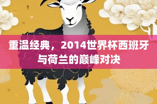 重温经典，2014世界杯西班牙与荷兰的巅峰对决