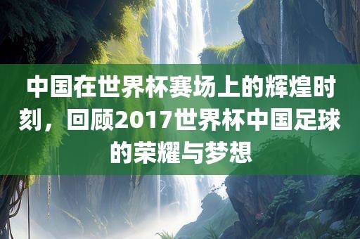 江门市永晋源无纺布有限公司中国在世界杯赛场上的辉煌时刻，回顾2017世界杯中国足球的荣耀与梦想