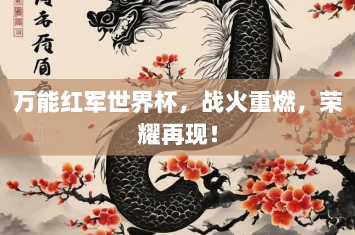 万能红军世界杯，战火重燃，荣耀再现！江门市永晋源无纺布有限公司