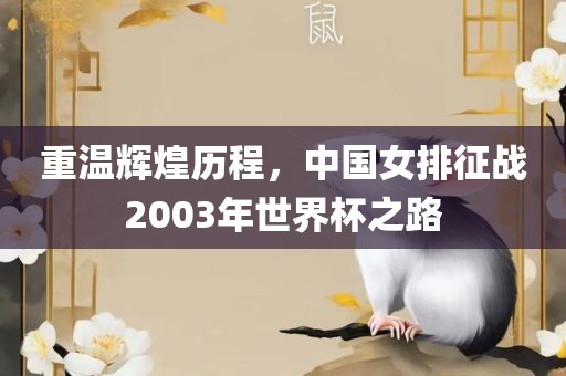 重温辉煌历程，中国女排征战2003年世界杯之路