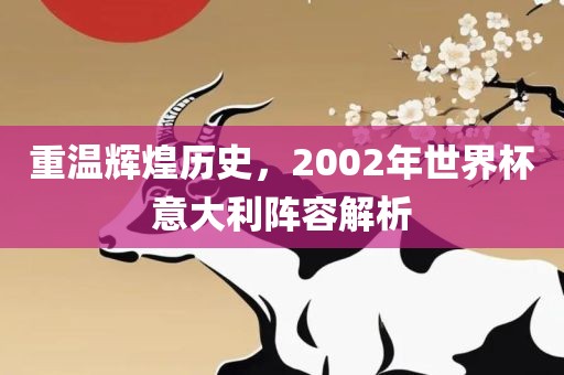 重温辉煌历史，2002年世界杯意大利阵容解析