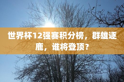世界杯12强赛积分榜，群雄逐鹿，谁将登顶？