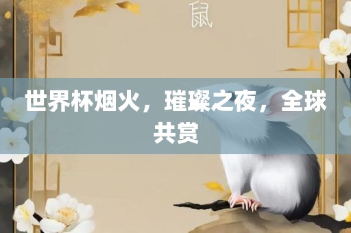 世界杯烟火，璀璨之夜，全球共赏