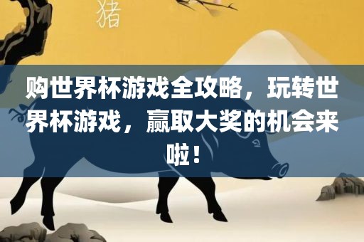 购世界杯游戏全攻略，玩转世界杯游戏，赢取大奖的机会来啦！