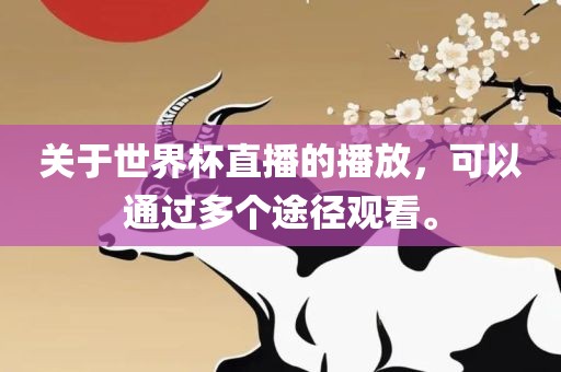 关于世界杯直播的播放，可以通过多个途径观看。