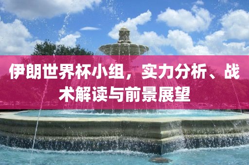 伊朗世界杯小组，实力分析、战术解读与前景展望