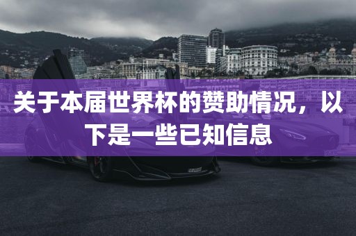 关于本届世界杯的赞助情况，以下是一些已知信息
