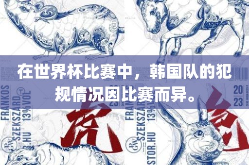 在世界杯比赛中，韩国队的犯规情况因比赛而异。