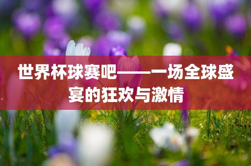 世界杯球赛吧——一场全球盛宴的狂欢与激情